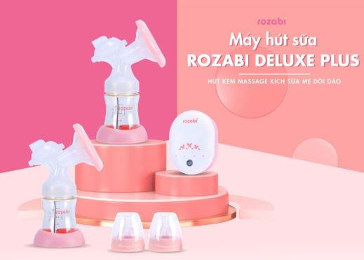 Rozabi Deluxe Plus điện đôi giúp hút sữa nhanh