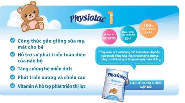 Sữa Physiolac giúp bé phát triển toàn diện