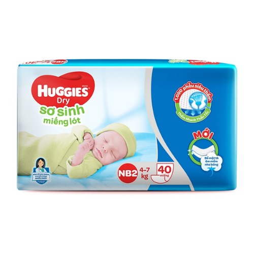 Bỉm Huggies Newborn 2 dành cho bé có cân nặng từ 4 - 7kg