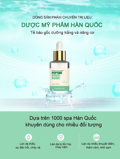 Aesthenia Tension S.O.S Ampoule Peptide Hyaluronic - màu xanh lá cây